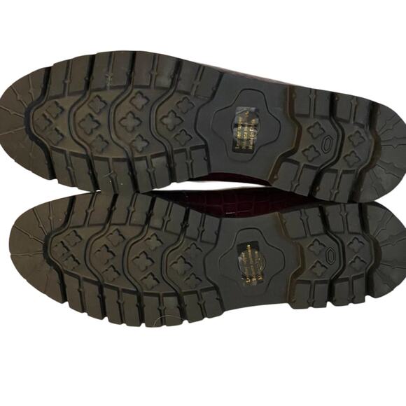 David Tate Burgundy Leather Alligator Print Loafers Size 8SS - Picture 11 of 11